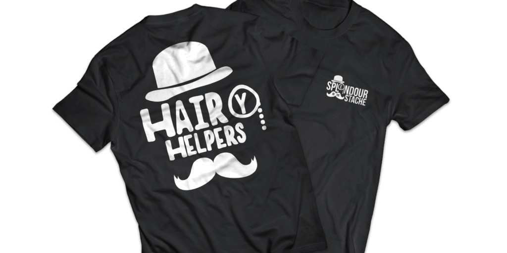 Volunteer event t-shirts and logo for a charity fundraiser. Hosted by Heart of Mind to raise money for the Movember Foundation and men’s health.