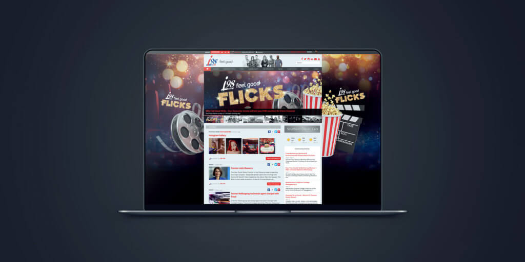 Feel Good Flicks Promotion artwork for i98 FM, Used on website and social media.